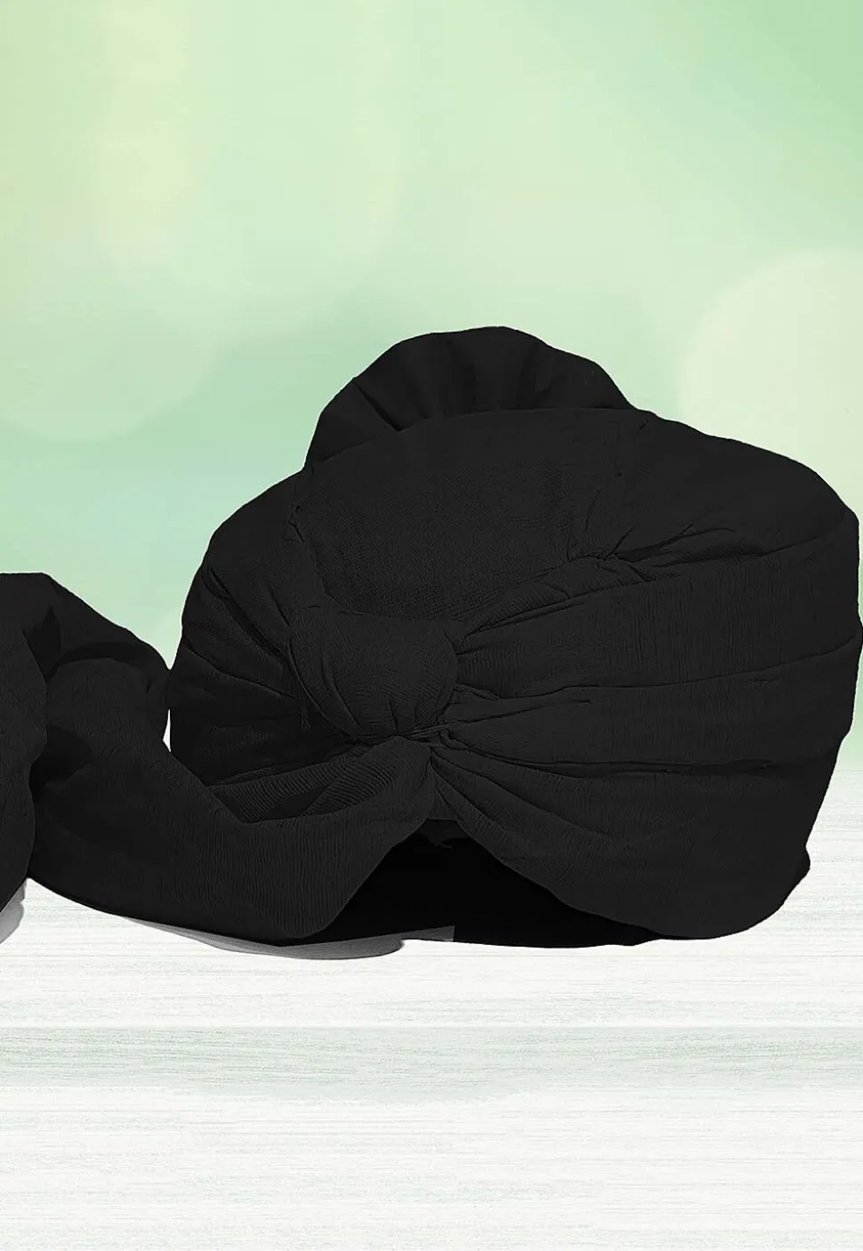 Solid Color Chanderi Cotton Kids Turban in Black