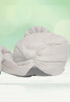 Solid Color Chanderi Cotton Kids Turban in Off White