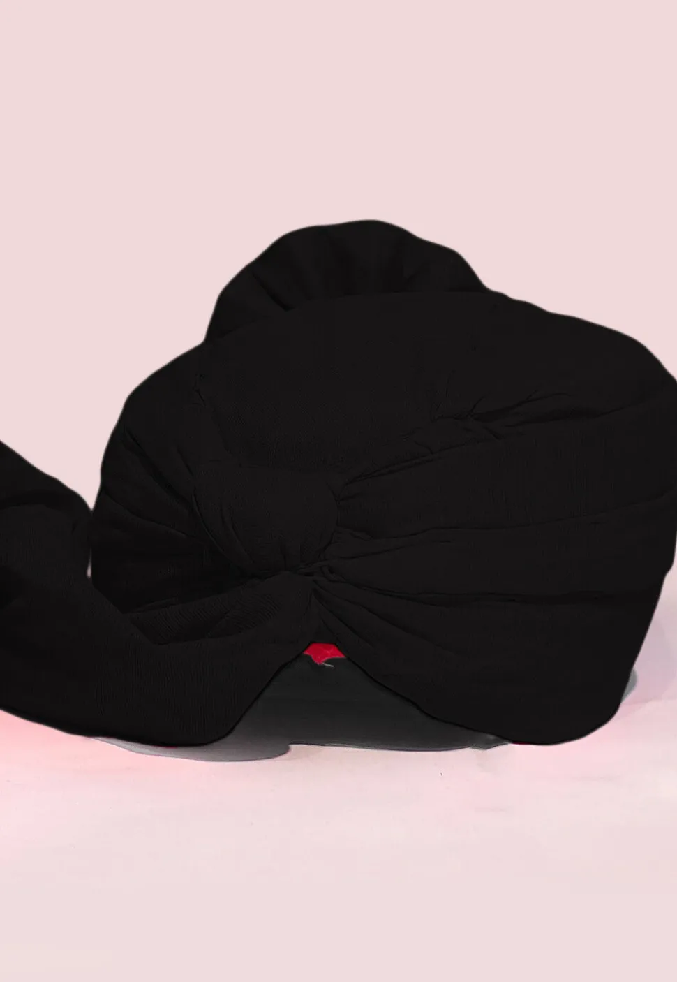 Solid Color Chanderi Cotton Turban in Black