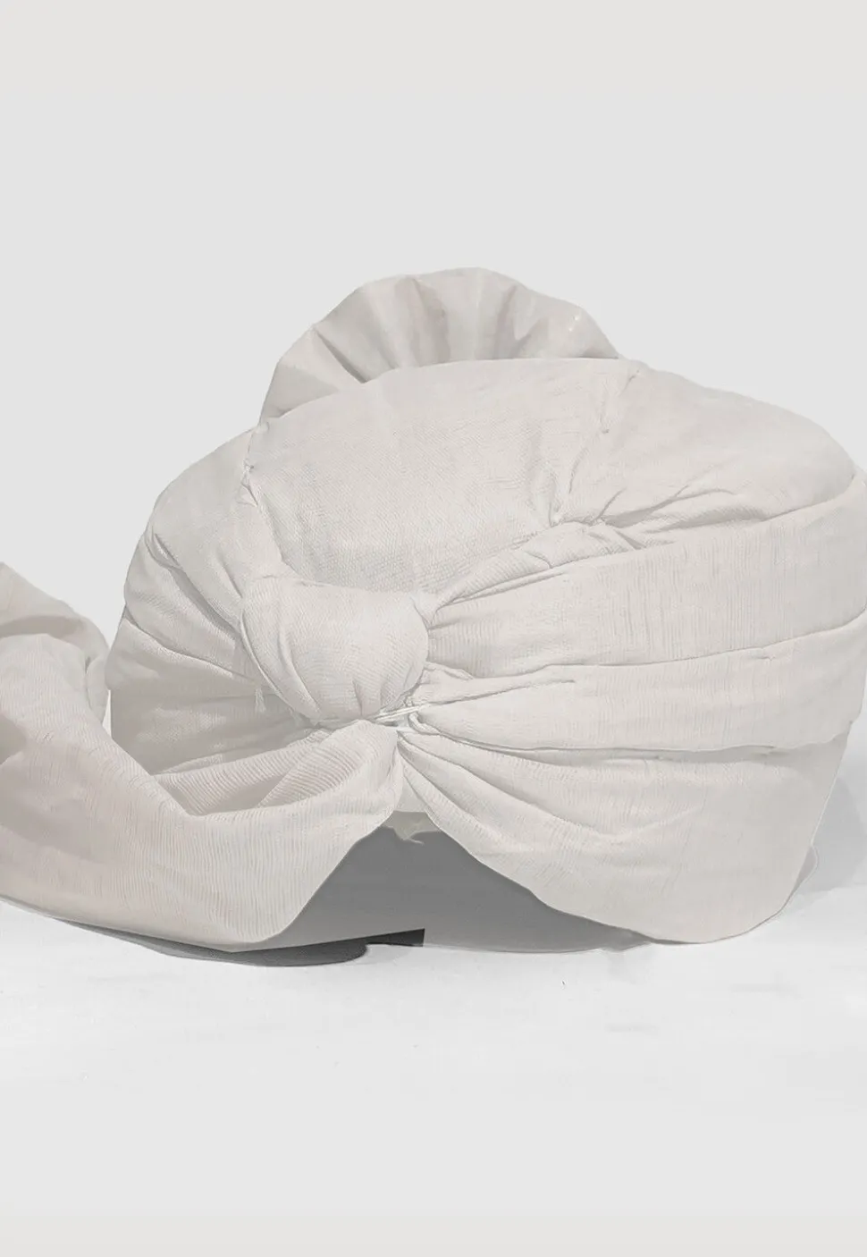 Solid Color Chanderi Cotton Turban in Off White