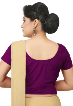 Solid Color Cotton Blouse in Magenta