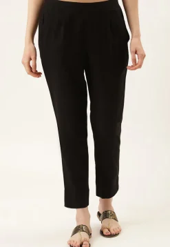 Solid Color Cotton Cambric Pant in Black