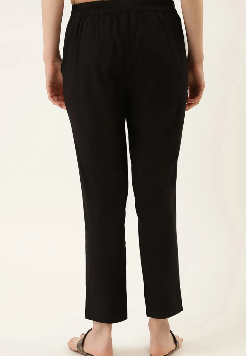Solid Color Cotton Cambric Pant in Black