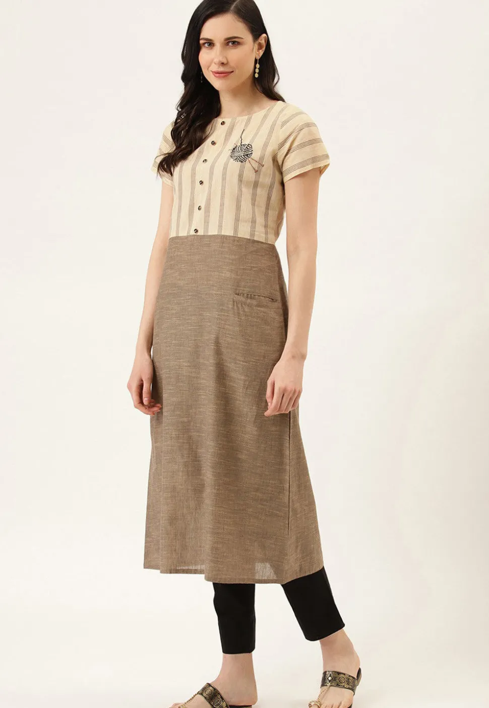 Solid Color Cotton Cambric Pant in Black