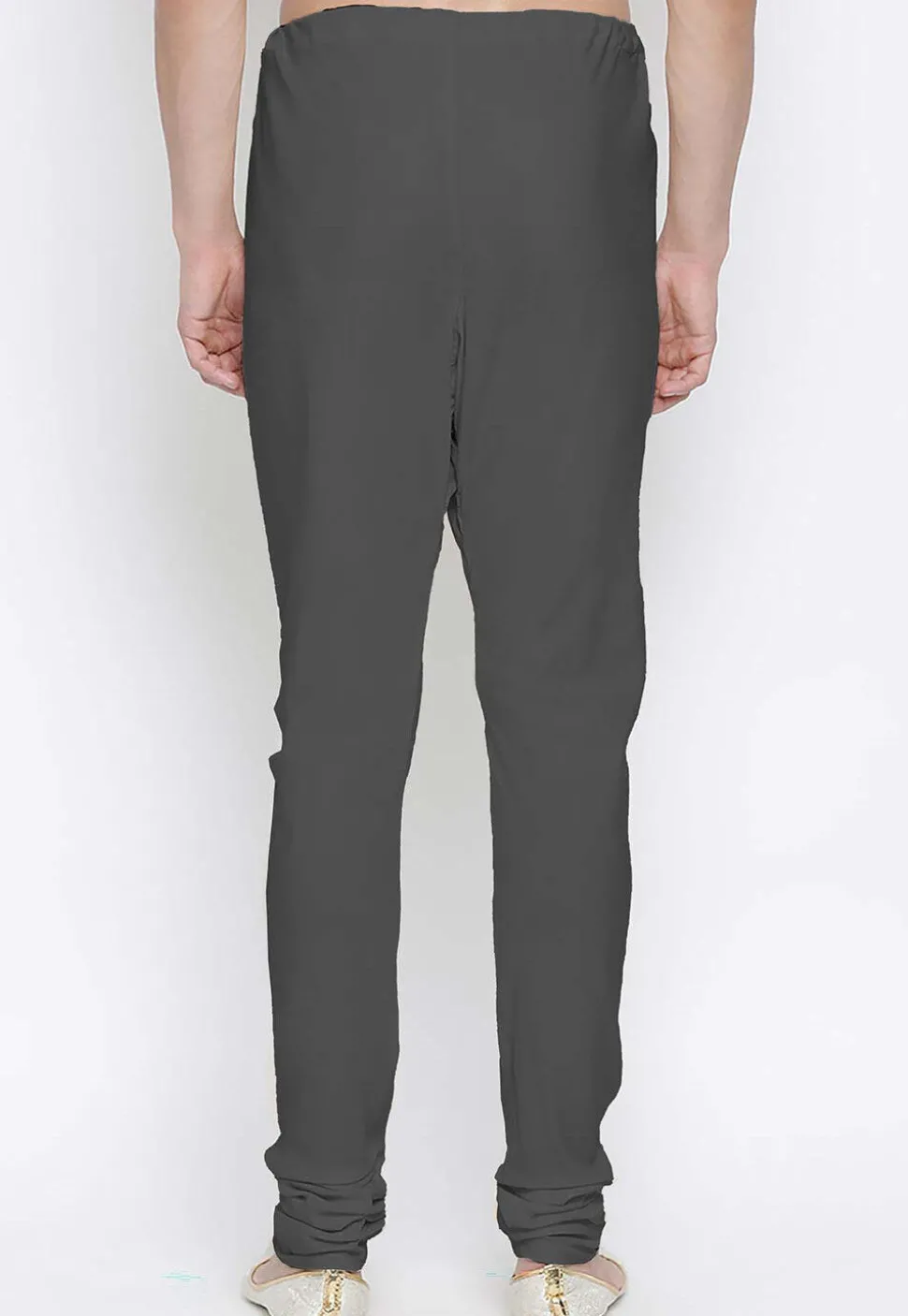 Solid Color Cotton Churidar in Grey