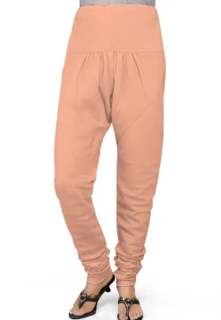 Solid Color Cotton Churidar in Peach