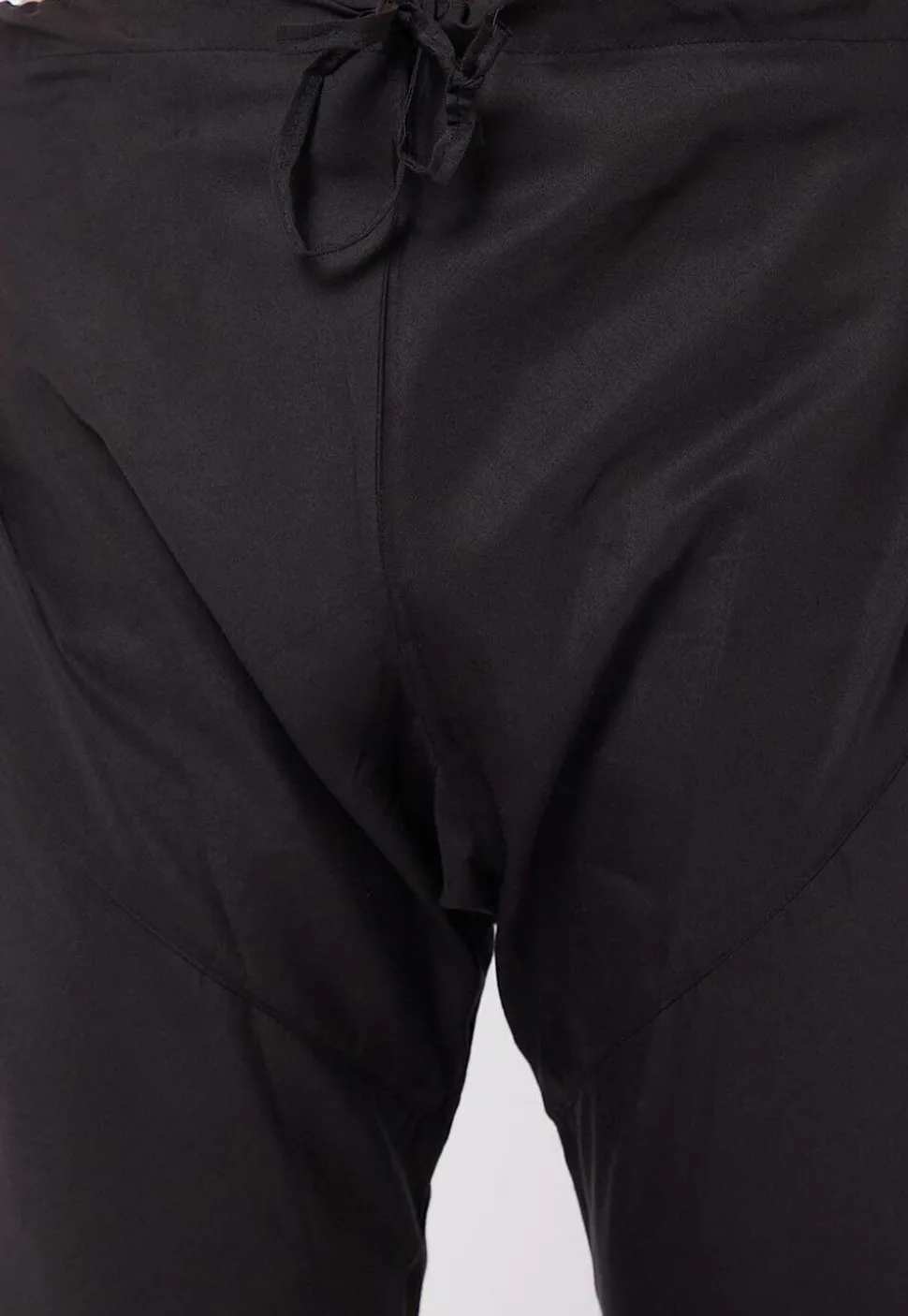 Solid Color Cotton Churidar in Black