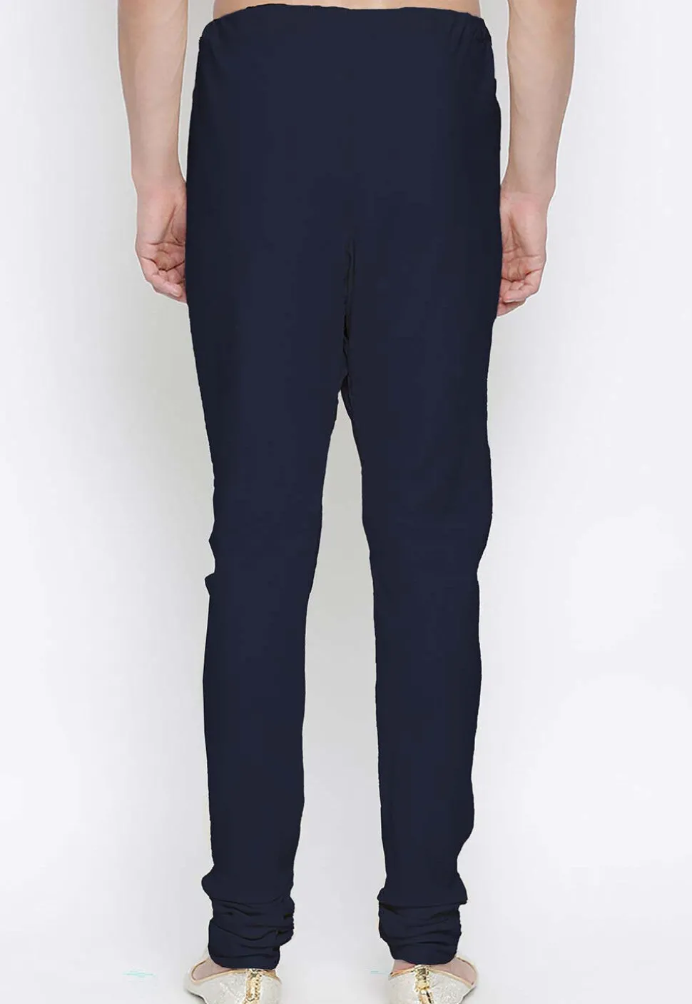 Solid Color Cotton Churidar in Navy Blue