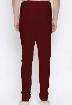 Solid Color Cotton Churidar in Maroon