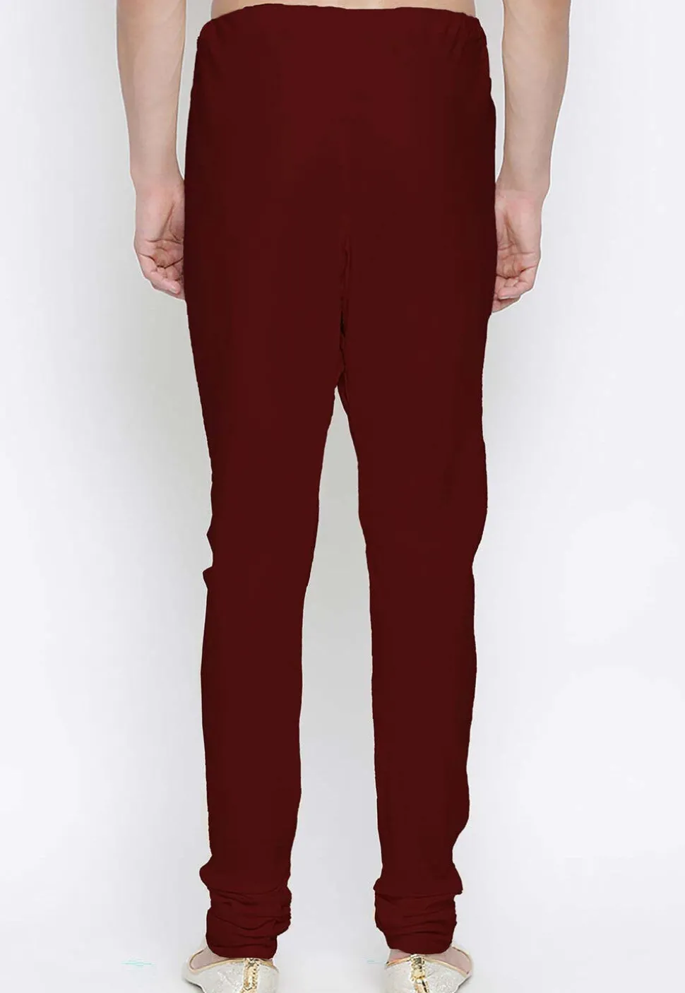 Solid Color Cotton Churidar in Maroon