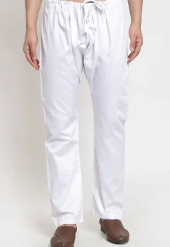 Solid Color Cotton Churidar in White