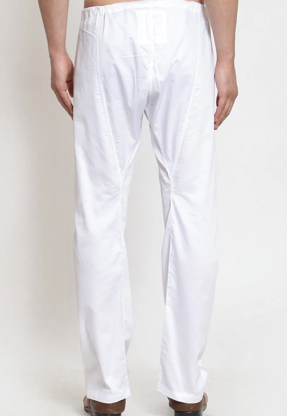 Solid Color Cotton Churidar in White