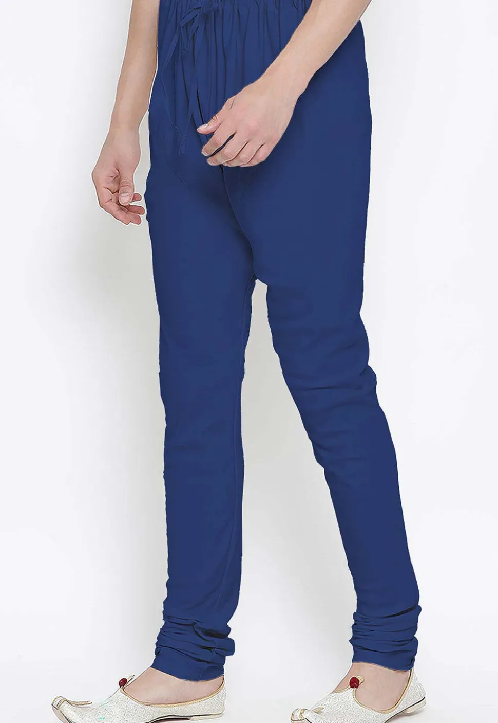 Solid Color Cotton Churidar in Royal Blue
