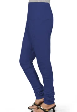 Solid Color Cotton Churidar in Blue