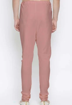 Solid Color Cotton Churidar in Old Rose