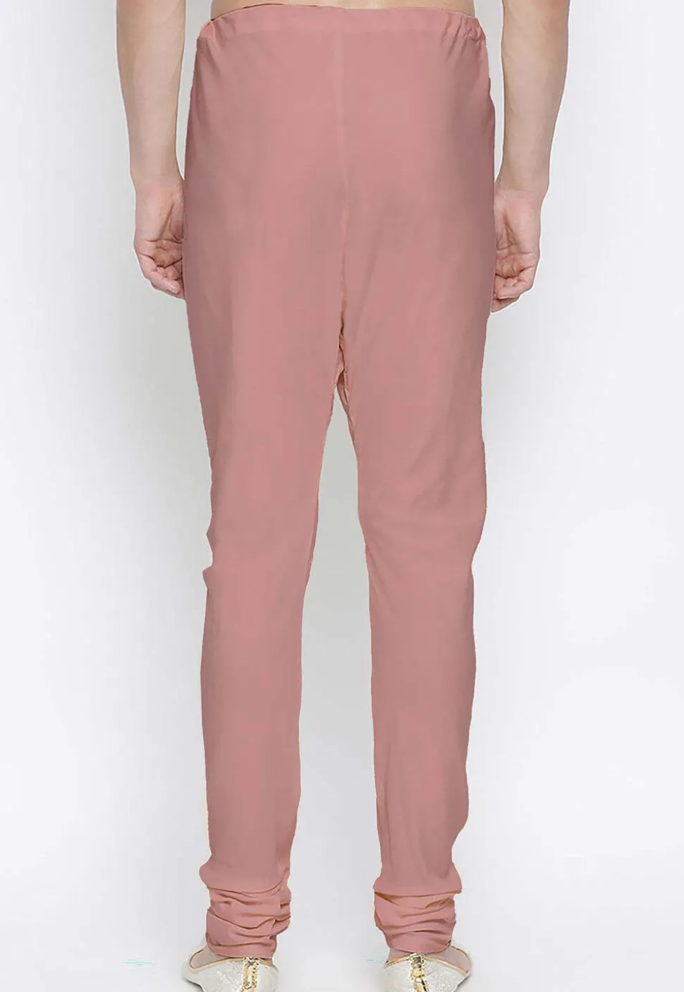 Solid Color Cotton Churidar in Old Rose