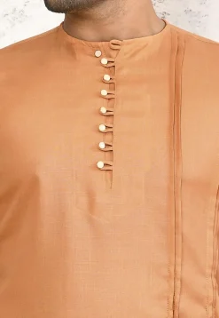 Solid Color Cotton Co Ord Set in Orange