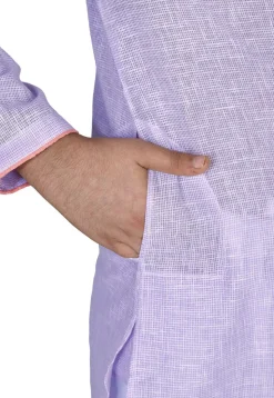 Solid Color Cotton Dhoti Kurta in Light Purple
