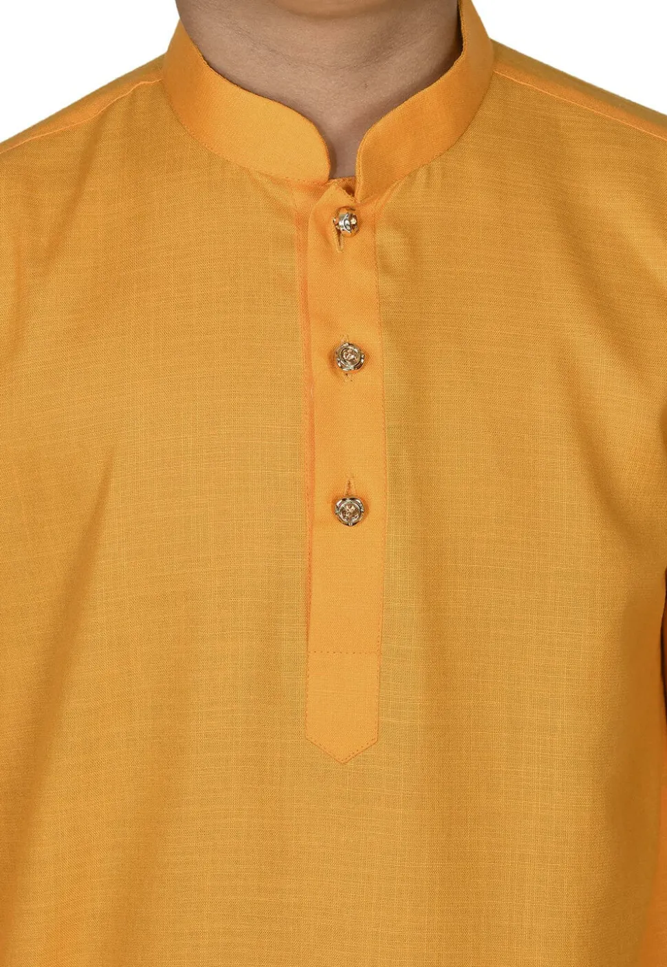 Solid Color Cotton Dhoti Kurta in Mustard