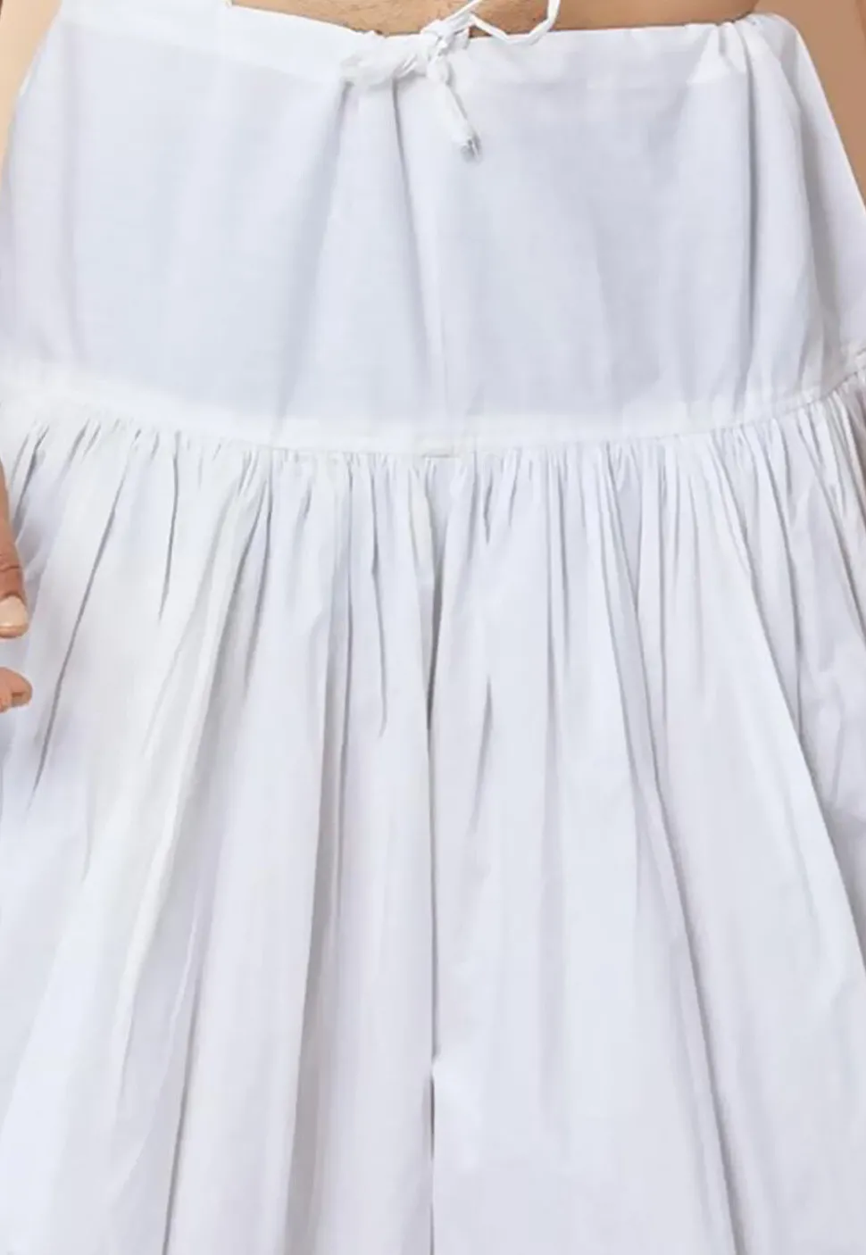Solid Color Cotton Dhoti Pant in White