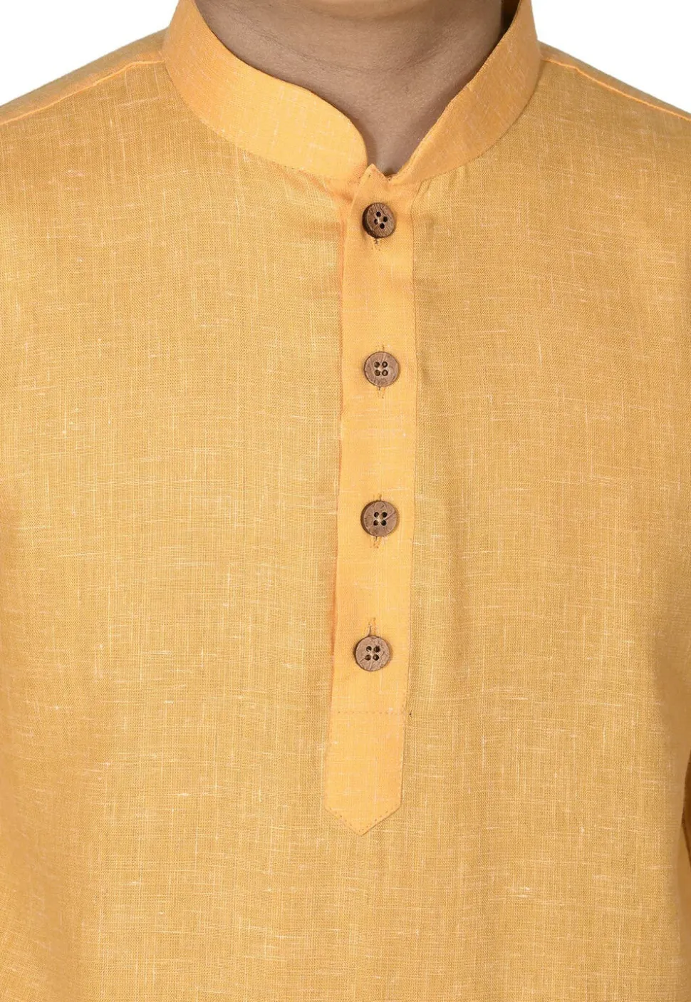 Solid Color Cotton Dhoti Kurta in Mustard