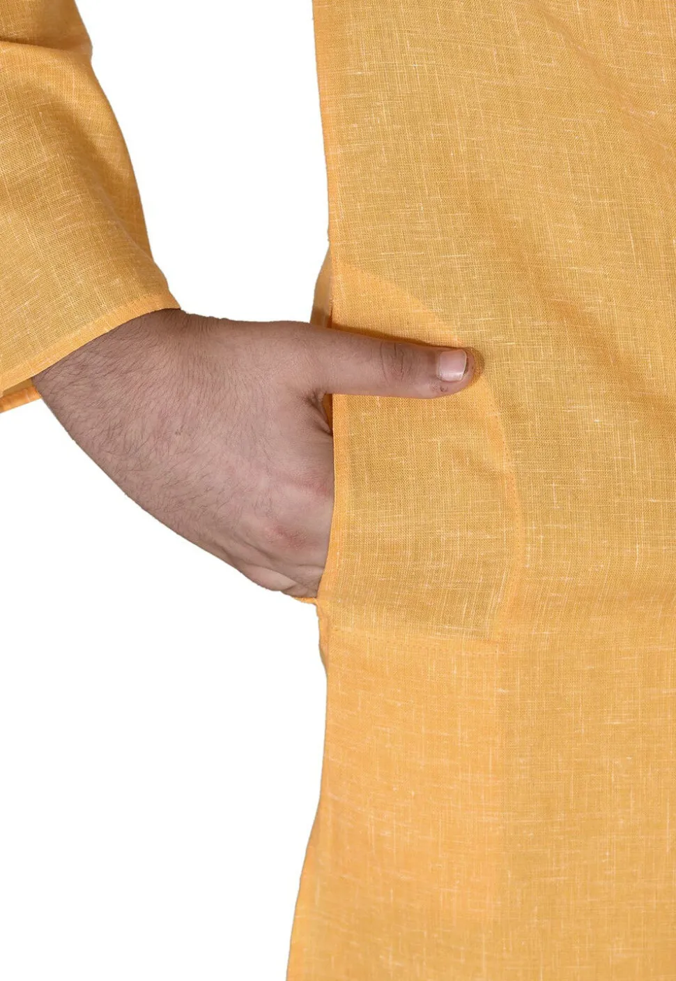 Solid Color Cotton Dhoti Kurta in Mustard