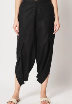 Solid Color Cotton Dhoti in Black