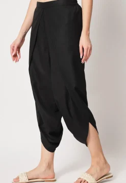 Solid Color Cotton Dhoti in Black