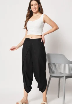 Solid Color Cotton Dhoti in Black