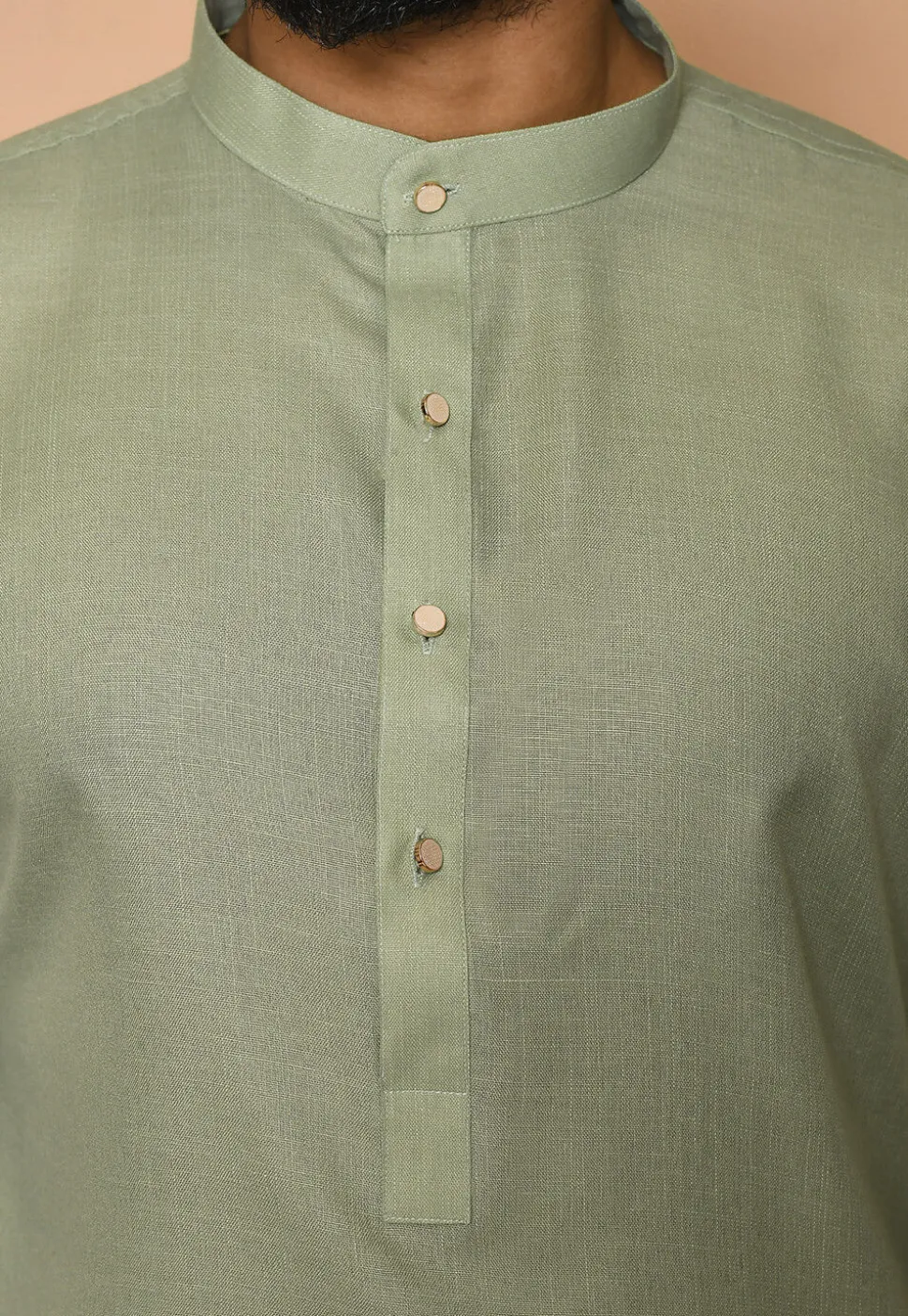 Solid Color Cotton Dhoti Kurta in Pastel Green