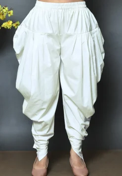 Solid Color Cotton Dhoti in White