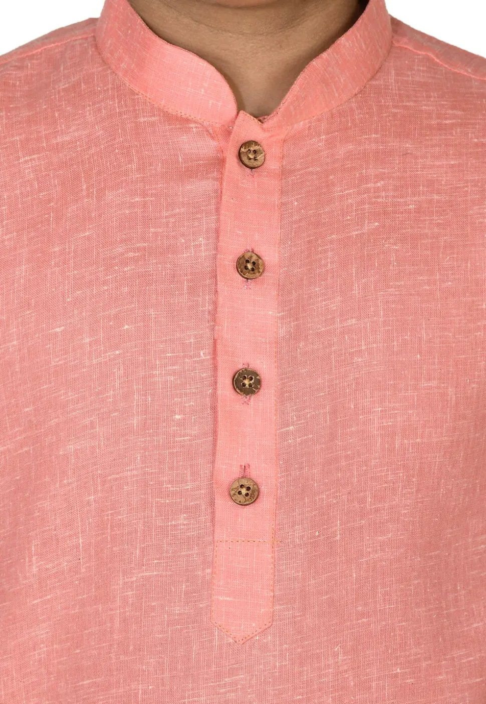 Solid Color Cotton Dhoti Kurta in Peach