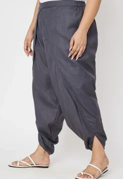 Solid Color Cotton Flex Dhoti Pant in Grey