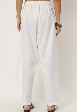 Solid Color Cotton Flex Pant in White