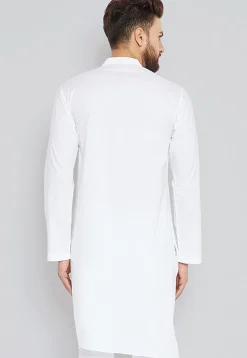 Solid Color Cotton Kurta in White