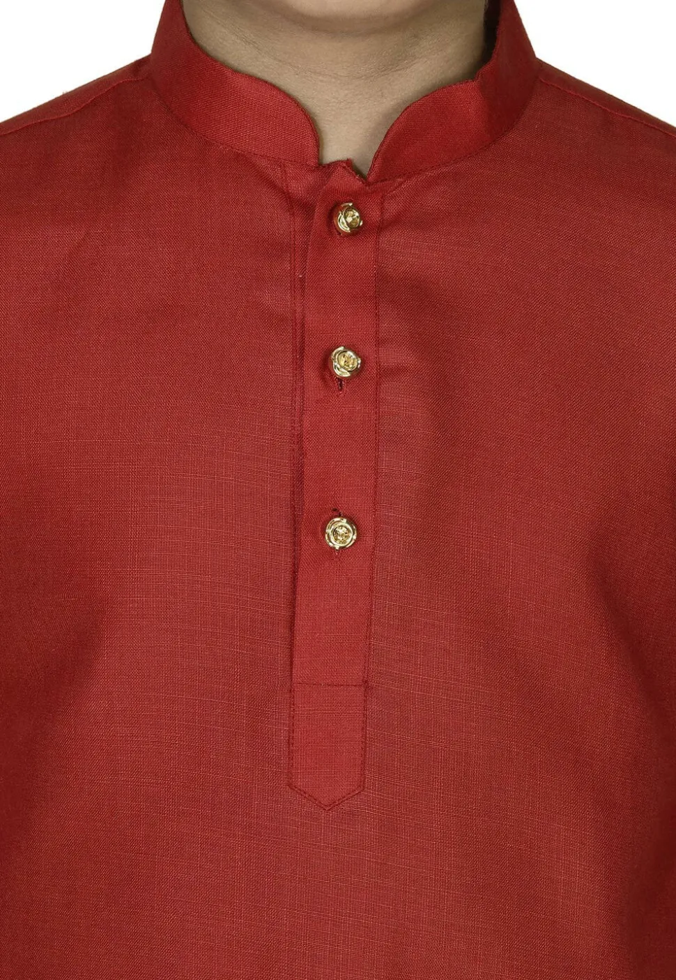 Solid Color Cotton Kurta in Red