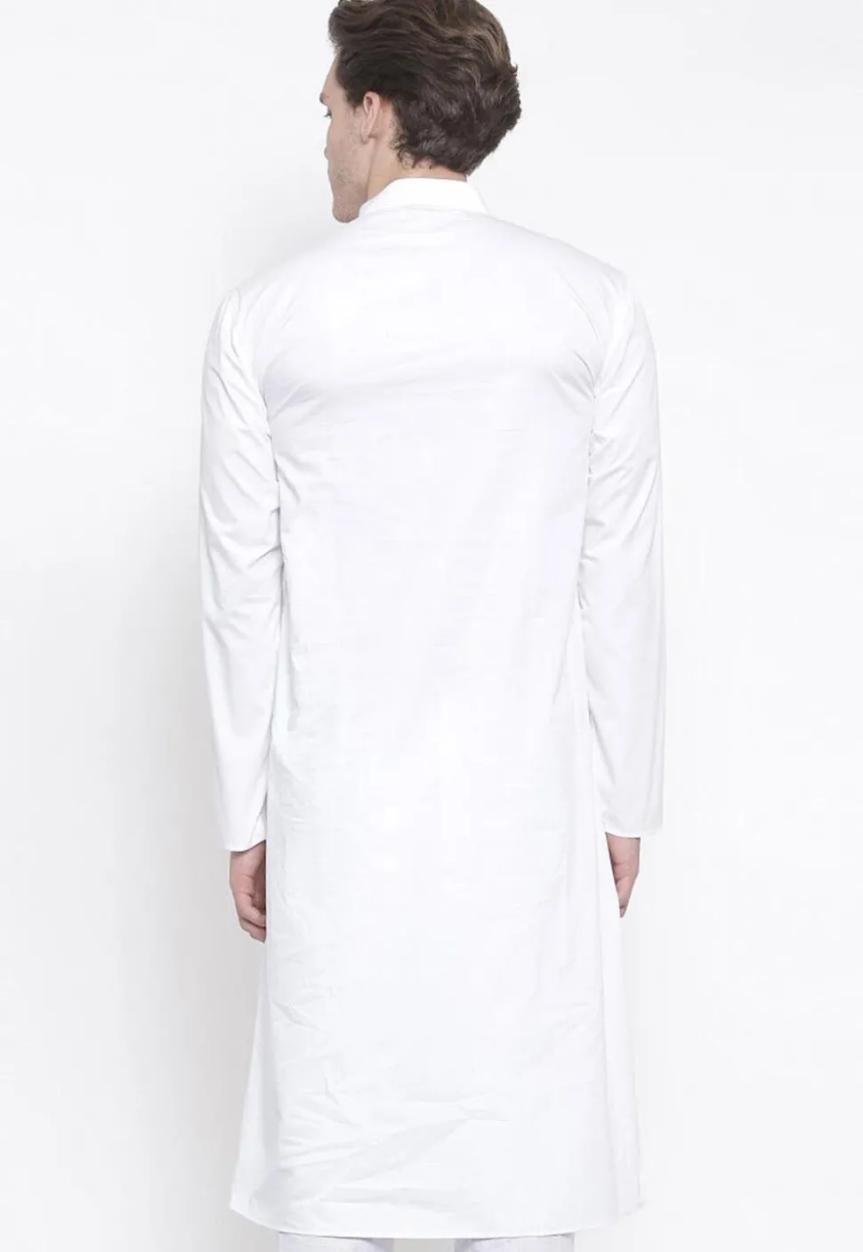 Solid Color Cotton Kurta in White