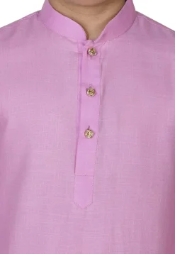 Solid Color Cotton Kurta in Pink