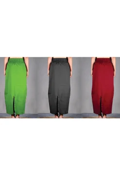 Solid Color Cotton Lycra Petticoat Combo Set in Multicolor