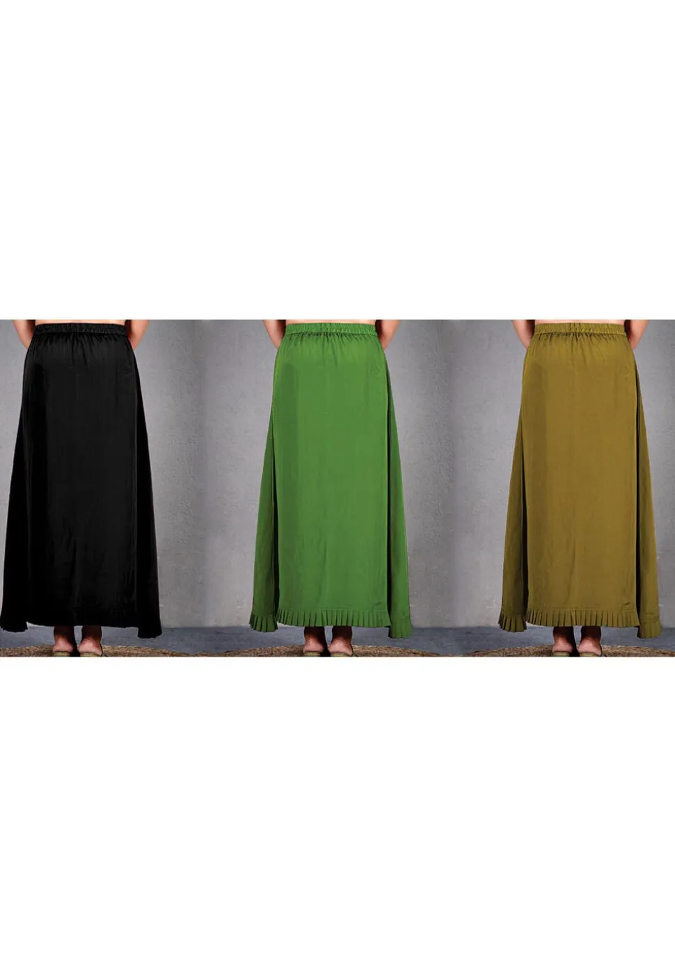 Solid Color Cotton Lycra Petticoat Combo Set in Multicolor