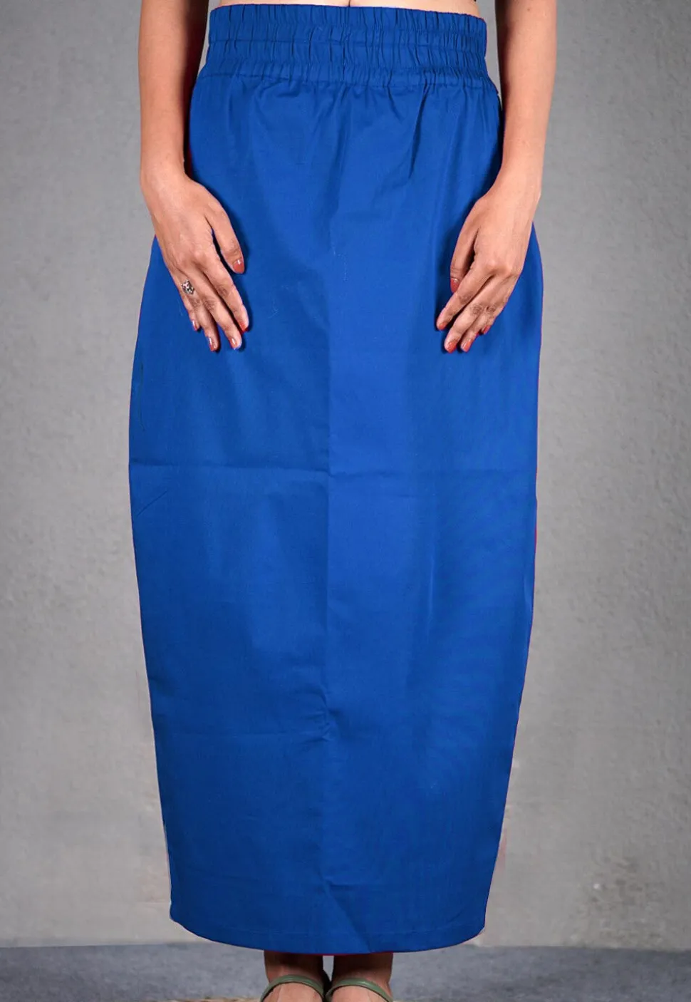 Solid Color Cotton Lycra Petticoat in Royal Blue