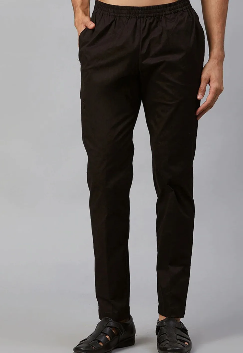 Solid Color Cotton Pajama in Black