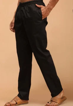 Solid Color Cotton Pajama in Black