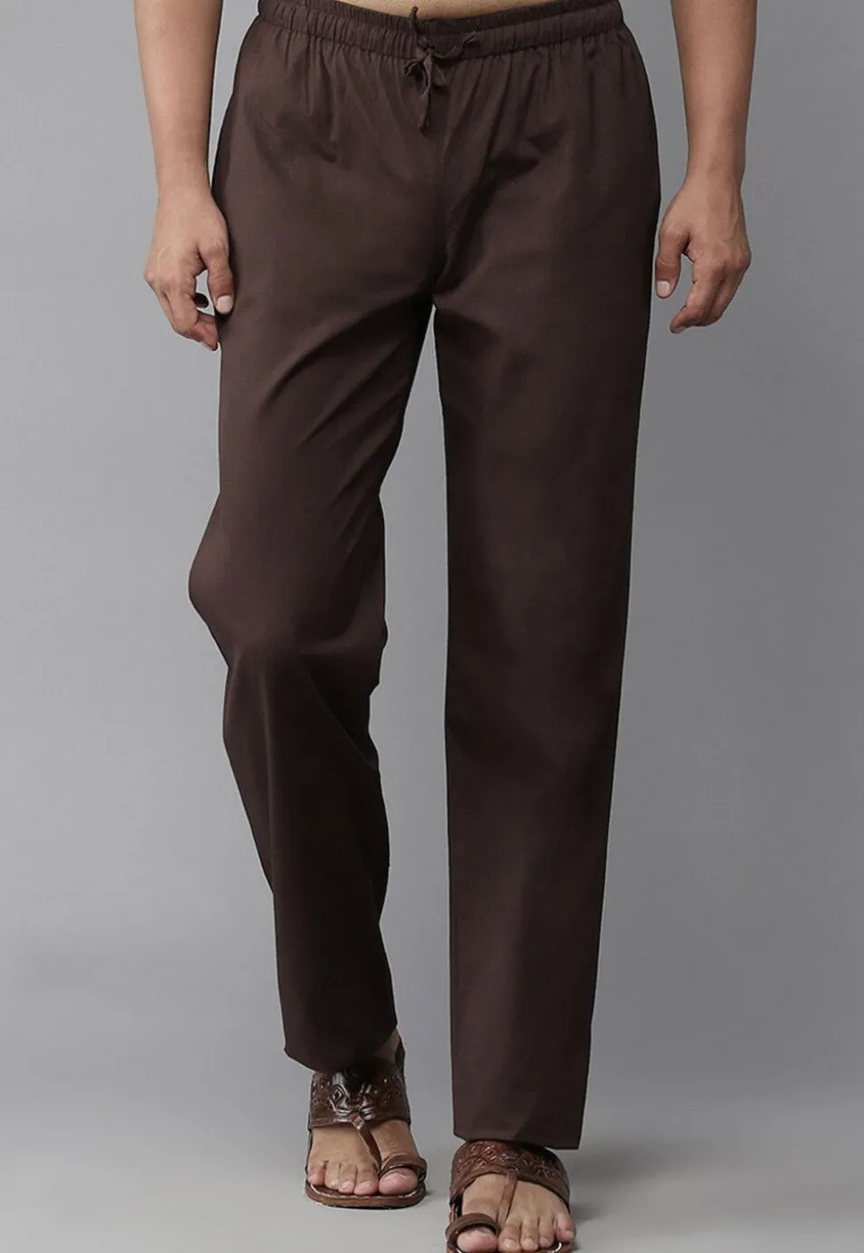 Solid Color Cotton Pajama in Dark Brown