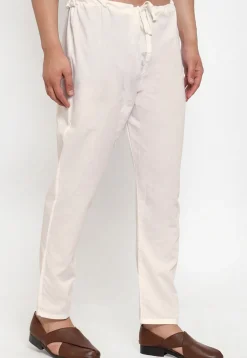 Solid Color Cotton Pajama in White