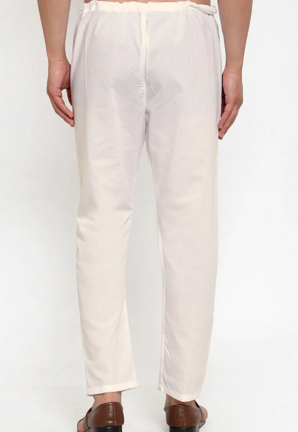 Solid Color Cotton Pajama in White