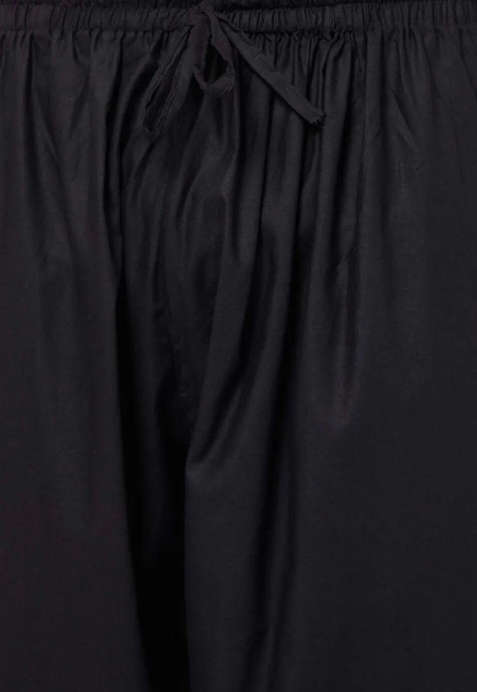 Solid Color Cotton Pajama in Black