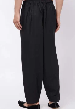 Solid Color Cotton Pajama in Black