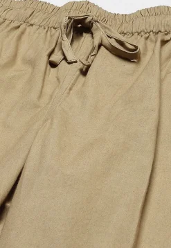 Solid Color Cotton Pajama in Beige