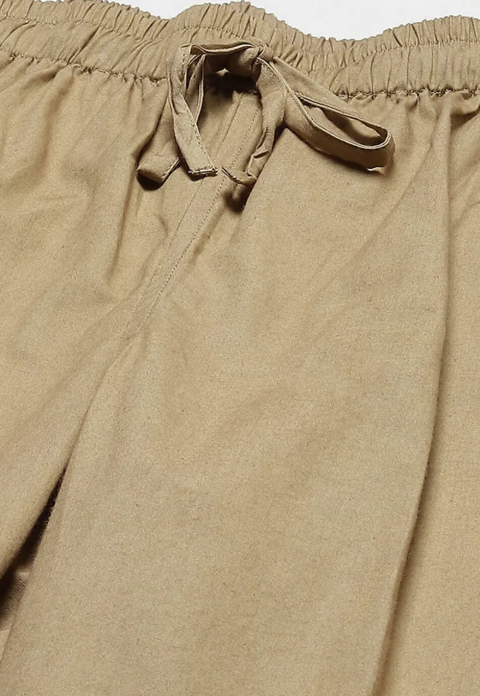 Solid Color Cotton Pajama in Beige